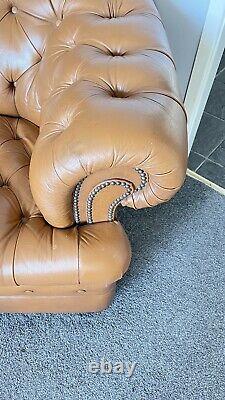 Vintage Leather Chesterfield Style Club Chair Tan