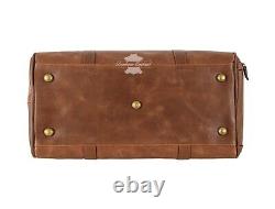 Vintage Leather Weekend Bag Large Travel Outdoor Luggage Holdall Hand Carry Bag