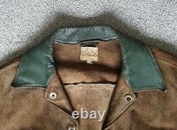 Vintage Levis 50s 60s Suede & Leather Trucker Big E Tan Jacket Size 38 S Small