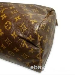Vintage Louis Vuitton Speedy 30 Brown Tan Monogram Print Handbag Purse