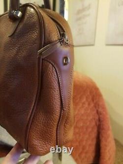 Vintage MARK CROSS British Tan Pebbled Leather Top Handle Satchel Tote