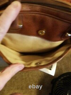Vintage MARK CROSS British Tan Pebbled Leather Top Handle Satchel Tote