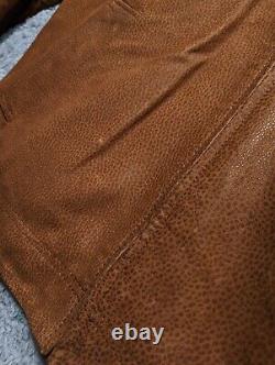 Vintage MARLBORO CLASSICS Leather Jacket Men's Large Brown Tan USA Retro