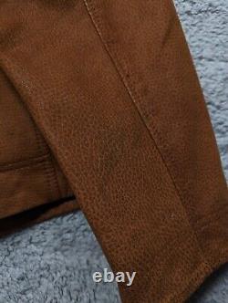 Vintage MARLBORO CLASSICS Leather Jacket Men's Large Brown Tan USA Retro