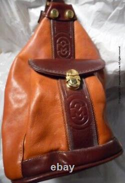 Vintage Marino Orlandi Italian Tan Leather Shoulder Bucket Bag Ng88