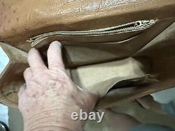 Vintage Mark Cross Germany Ostrich tan leather Top Handle bag purse