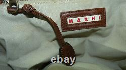Vintage Marni Dark Tan Leather Travel Bag Doctors Bag Duffel