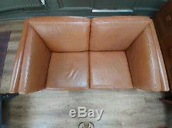 Vintage Mid Century Danish Tan Leather 2 Seater Sofa- Borge Mogensen Style 2