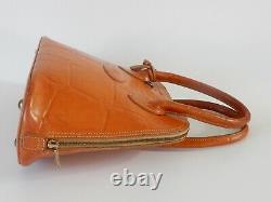 Vintage Mulberry Oak Tan Croc Leather Handbag