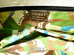 Vintage Osprey Leather Handbag by Graeme Ellisdon Cream with Tan Trims Bag