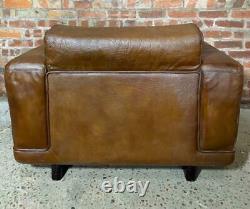Vintage Oversized Danish 1970 Tan coloured Buffaloes Leather Armchair