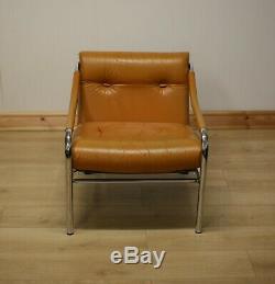 Vintage Pieff Alpha Tan Leather Armchair / Chair