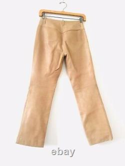 Vintage Plein Sud Jeans Womens Pants Tan Leather Size 6 Excellent condition
