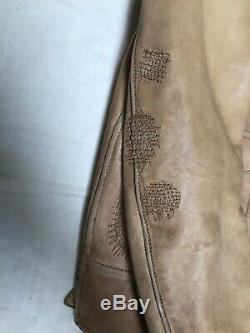 Vintage Polo Ralph Lauren Leather DEERSKIN Jacket Indian Western RRL Tan M 80s