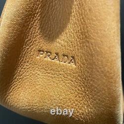 Vintage Prada Tan/Brown Leather Purse Made In Italy Shoulder Bag Mini Handbag