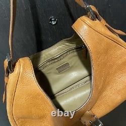 Vintage Prada Tan/Brown Leather Purse Made In Italy Shoulder Bag Mini Handbag