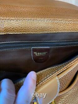 Vintage Pretty Tan/brown Leather I Santi Briefcase With Free Shipping
