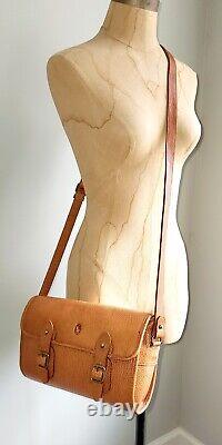 Vintage Ralph Lauren Polo ID Pony Cognac Tan Leather Crossbody Saddle Handbag