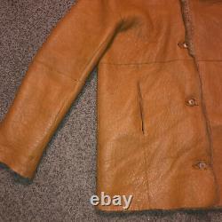 Vintage Rem Garson Medium Tan Leather Shearling Lined Jacket Women's Argentina