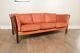 Vintage Retro Danish Tan / Cognac Leather 3 Seater Sofa by Stouby