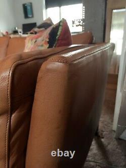 Vintage Retro Tan Leather Sofa