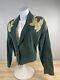 Vintage Scully Genuine Green Tan Leather Western Cropped Jacket Lined Sz 10