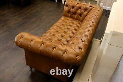 Vintage Sofa Company FULL LEATHER CHESTER CLUB Full Vintage Tan Medium Sofa