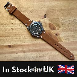 Vintage Suede Leather Watch Strap Replacement 20mm Tan Grey Quick Release
