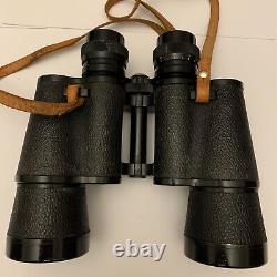 Vintage Taiyo 8X50 Field 7 Binoculars in tan leather case fully coated lenses