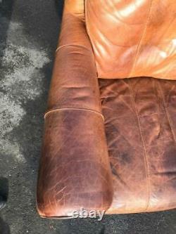 Vintage Tan 100% Real Leather Arm Chair Fireside Chair. Really Soft & So Comfy