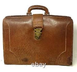 Vintage Tan Briefcase Gladstone Doctors Bag Leather For Display