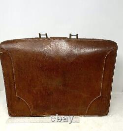 Vintage Tan Briefcase Gladstone Doctors Bag Leather For Display