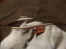 Vintage Tan Brown LUSH Leather Handbag With Bronze Coloured Hardware
