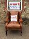 Vintage Tan Brown Leather Laura Ashley Denbigh chair FREE DELIVERY