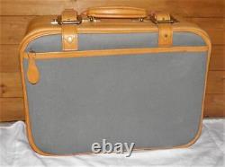 Vintage Tan Leather & Canvas Combination Travel Car Trunk Case SWAINE ADENEY