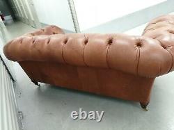 Vintage Tan Leather Chesterfield Sofa