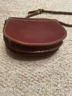 Vintage Tan Leather Satchel Messenger Bag