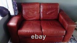 Vintage Tan leather two seater sofa Excellent used condition
