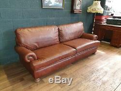 Vintage Tetrad Cordoba John Lewis Chesterfield Chestnut Tan Leather Club Sofa 1