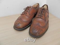 Vintage Tricker's Keswick Tan Leather Brogue Shoes UK Size 9.5 Free UK Post