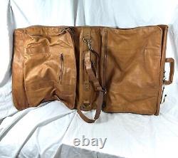 Vintage Tumi DAKOTA tan leather garment travel bag hanging bi fold 40 range