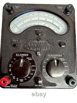 Vintage Universal Avometer Model 8 Mk 4 Tan Leather Case & Probes. Excellent