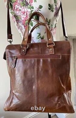 Vintage brown tan vintage Genuine leather large shopper crossbody bag by Ashwood