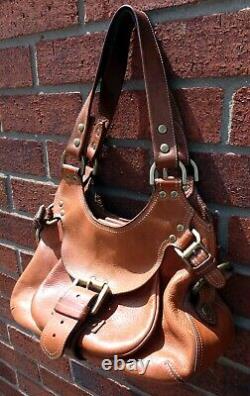 Vintage fine Mulberry Phoebe Darwin natural tan leather shoulder bag handbag