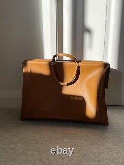 Vintage tan leather 1970-80 Bally tote/weekend bag. Suede lining detachable purse