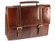Visconti X Large Vintage Collection Leather Briefcase Shoulder Bag Tan VT6
