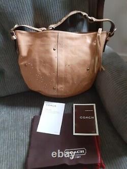 Vtg Coach Vachetta Tan Leather Crystal Studded Hobo D05S-8A28 New without Tags