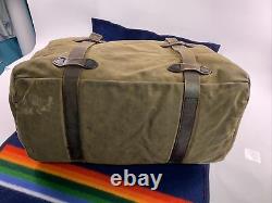 Vtg Filson XL travel bag Huge 23x12 Overnight Tan Canvas Duffle Leather Luggage