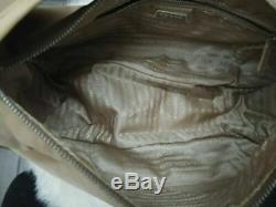 Women's Vintage Vela Authentic Nylon Prada Tan Shoulder Handbag W Leather Trim