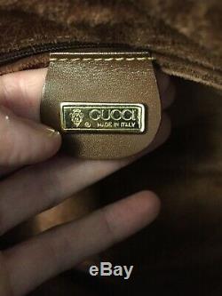 Womens 100% Vintage Authentic GUCCI Tan Leather Crossbody Shoullderbag